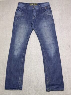 NYPD Jeans Men’s 32x32 Straight Leg Blue Medium Wash Faded Denim Streetwear